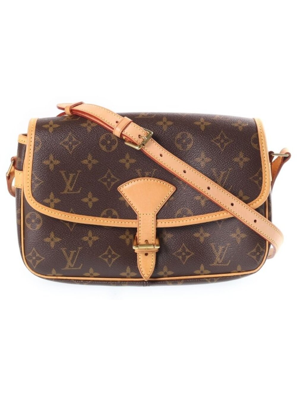 Louis Vuitton Monogram Solonge Bag Brown Leather Gold